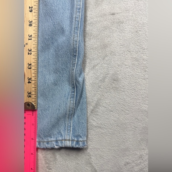 Agolde 90s High Rise Loose Fit 100% Organic Cotton Distressed Blue Jeans Size 23 - Picture 10 of 16